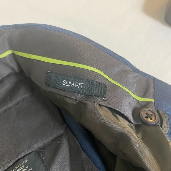 Louis Raphael Luxe 29 Ins 32 slim fit wool blend navy lightweight - Picture 8 of 9